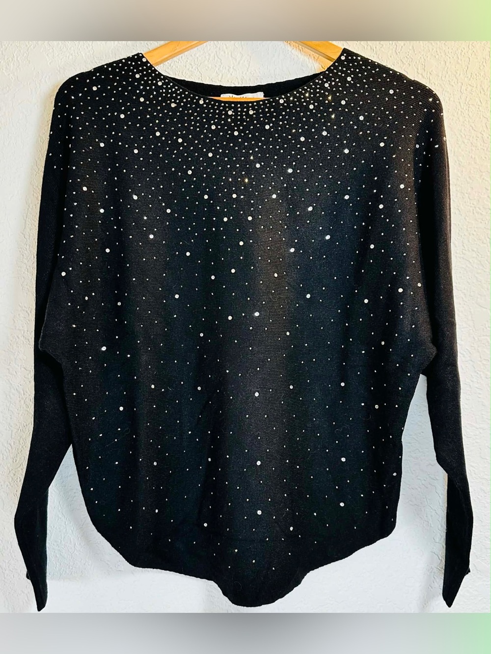 Vila Milano Black Rhinestone Sweater